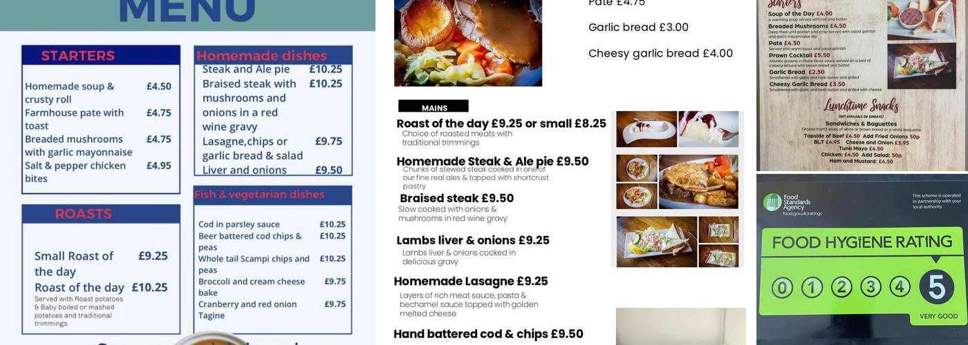 Waggon & Horses Menu