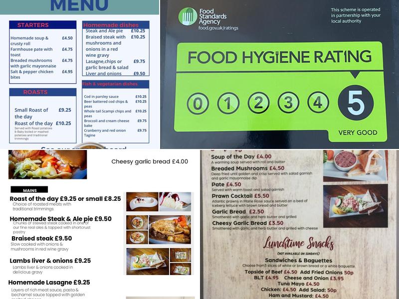 Waggon & Horses Menu