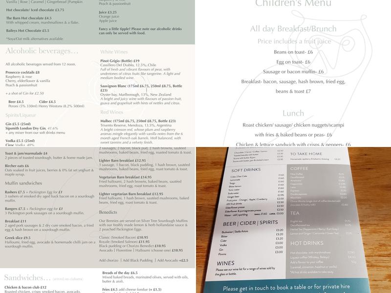 The Barn At Swinfen @ Heart Of The Country Menu