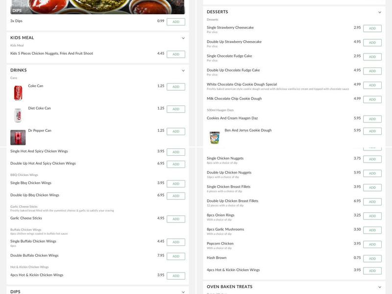 Joes Pizza Company Menu