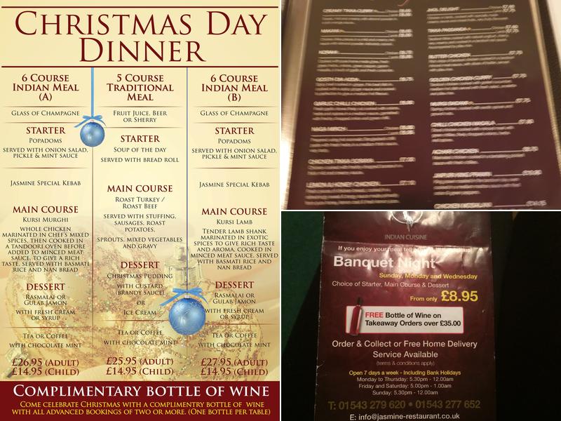 Jasmine Tandoori & Balti Restaurant Menu