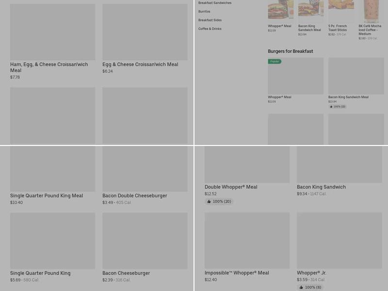 Burger King Menu