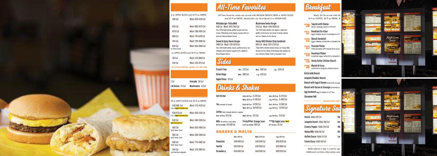 Whataburger Menu