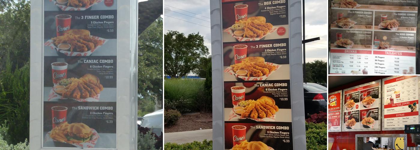 Raising Cane's Chicken Fingers Menu