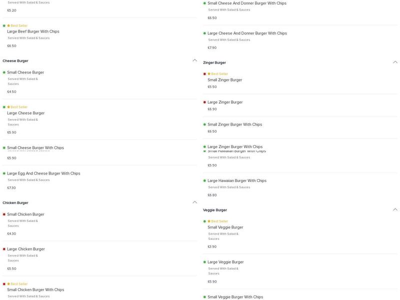 The Village Spice Menu