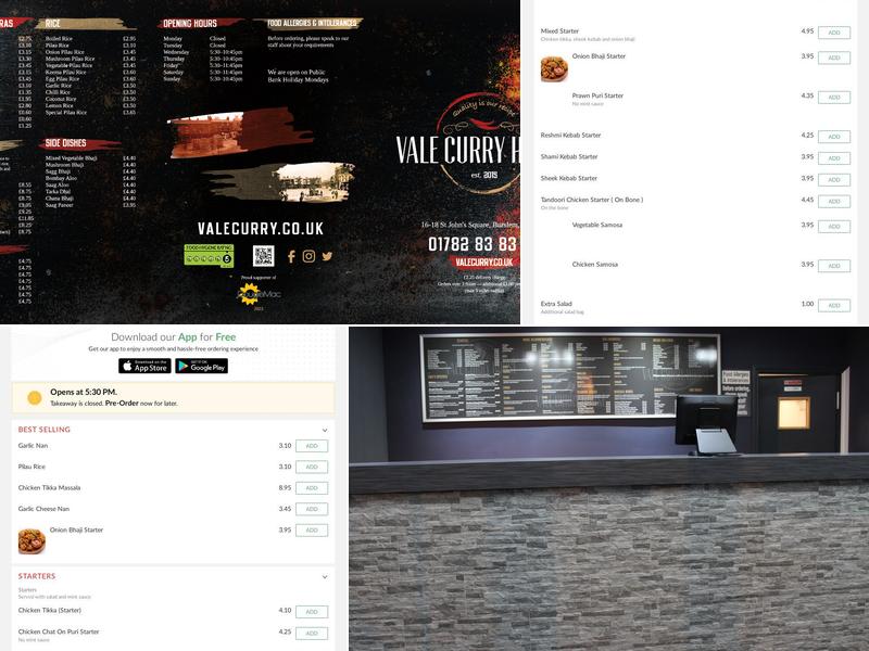 Vale Curry House Menu