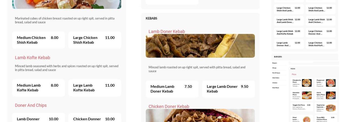 Grill and Chill Menu