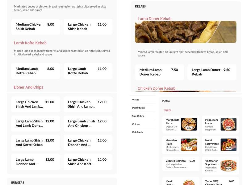 Grill and Chill Menu