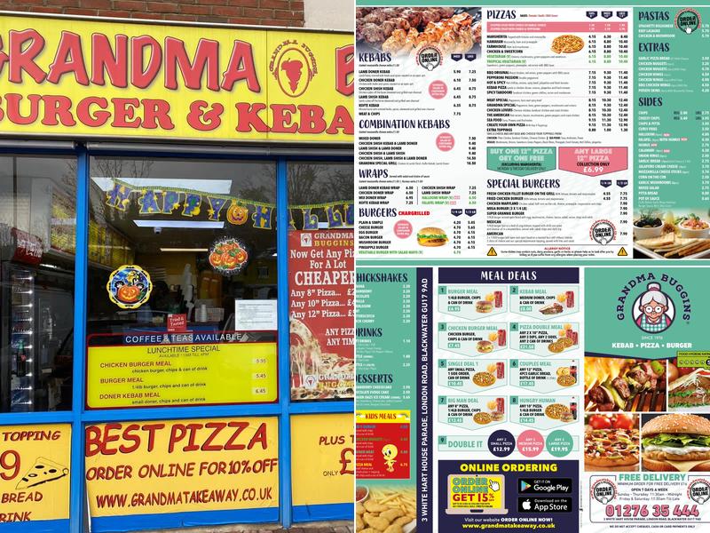 Grandma Buggins & Burger, Pizza & Kebab House Menu