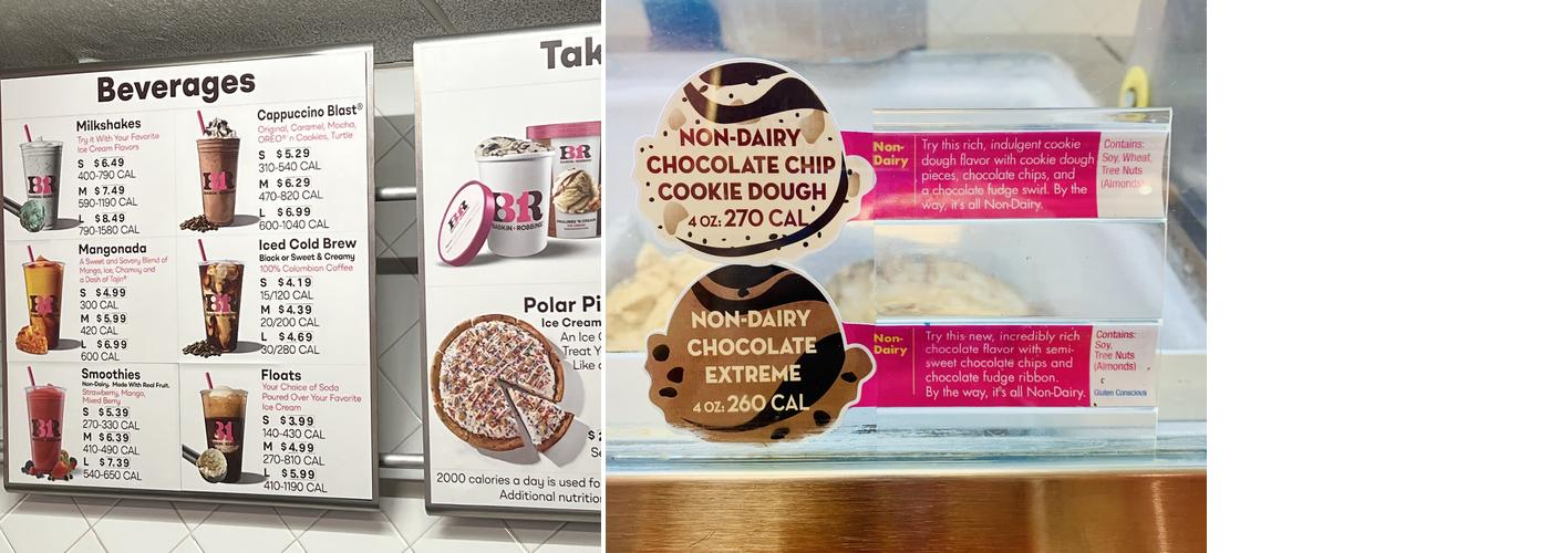 Baskin-Robbins Menu