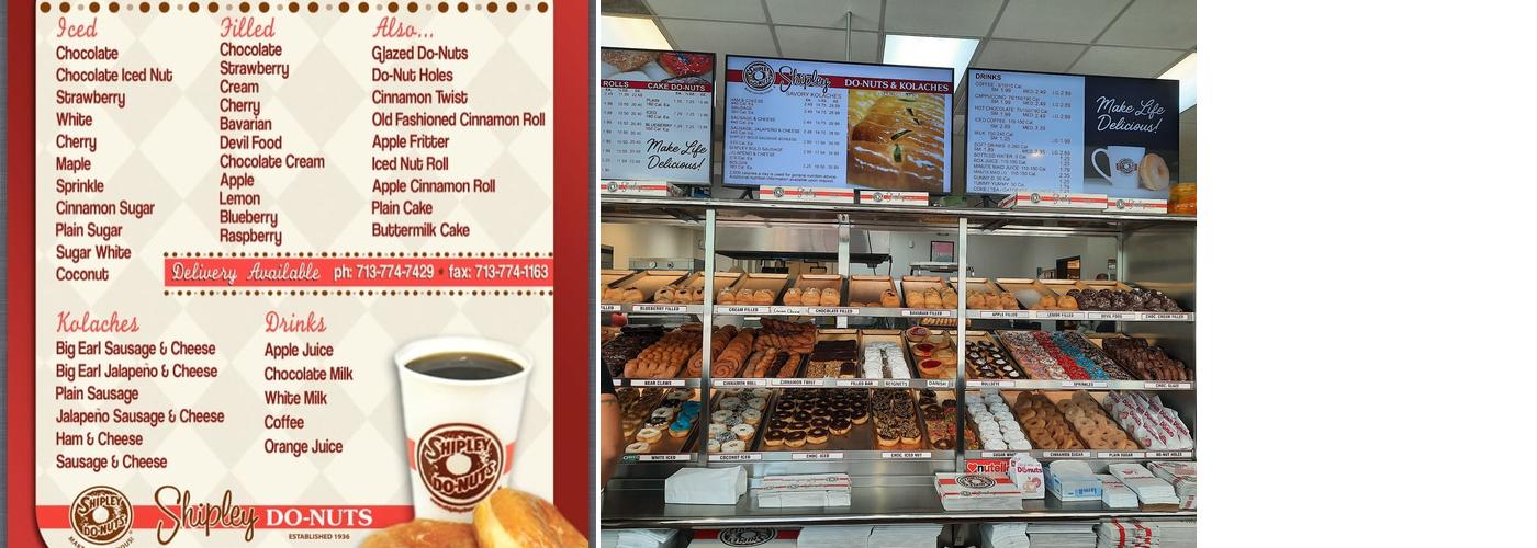 Shipley Do-Nuts Menu