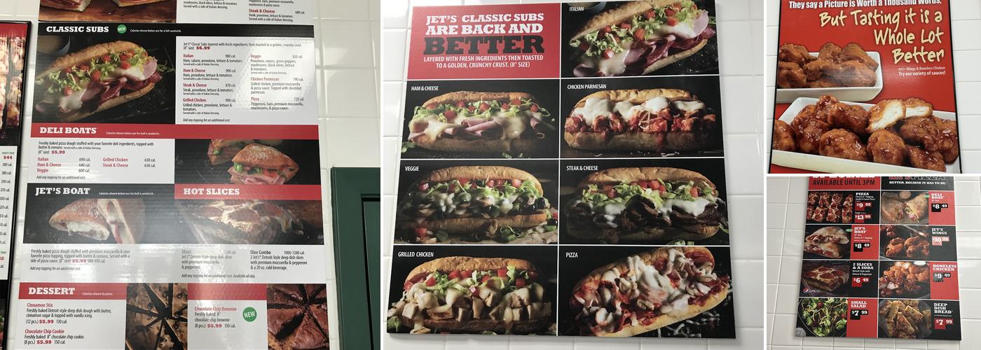 Jet's Pizza Menu