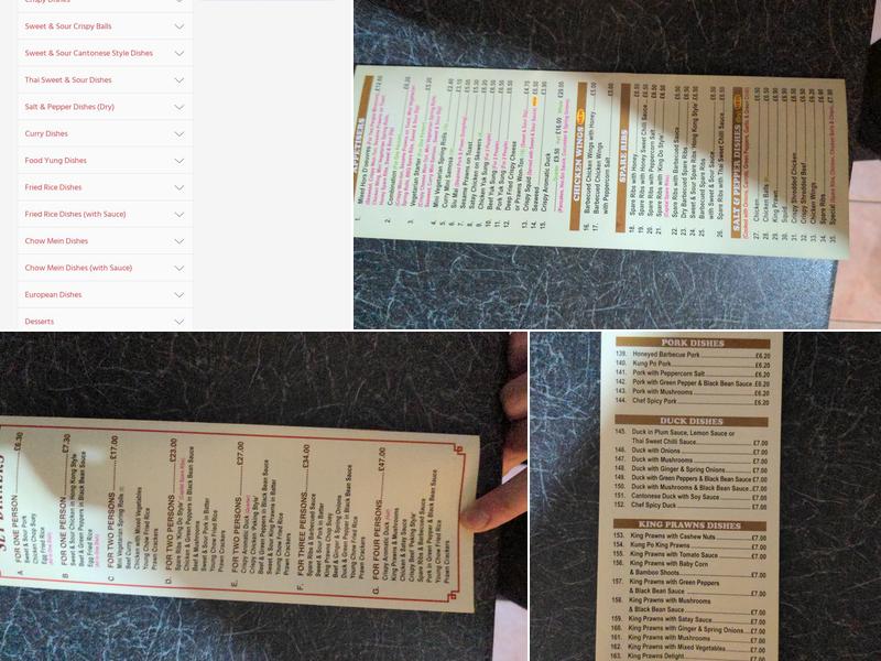Chinese Gourmet Take Away Menu