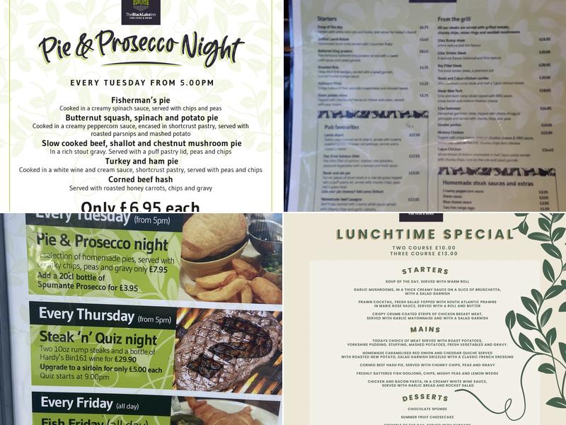 The Black Lake Inn Menu