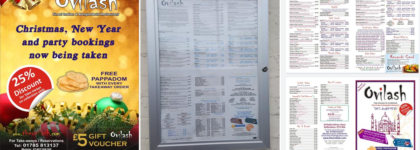Ovilash Restaurant & Takeaway Menu