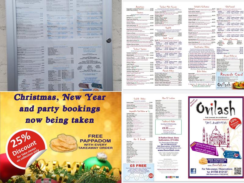 Ovilash Restaurant & Takeaway Menu