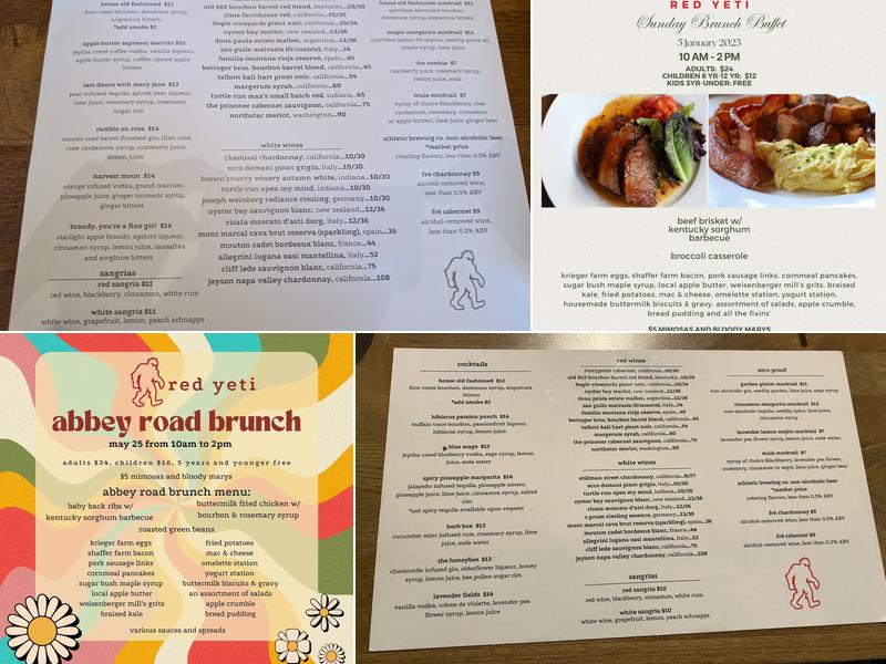 Red Yeti Menu
