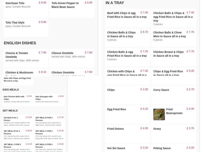 Oriental Delights penn Menu