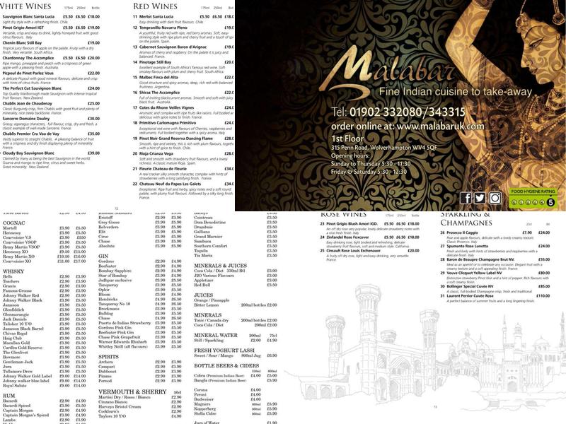 Malabar Menu
