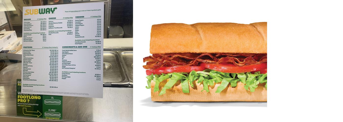 Subway Menu