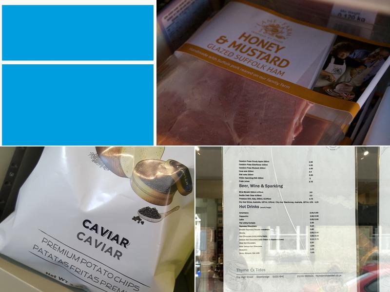 Thyme & Tides Deli Menu