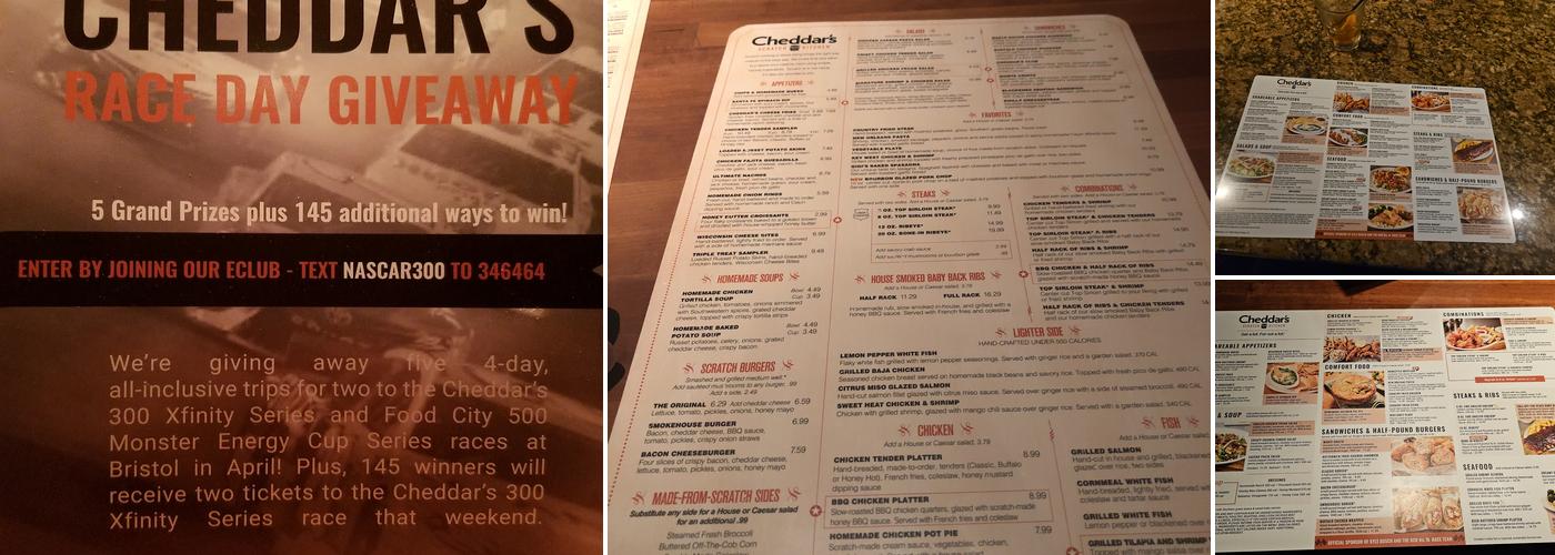 Cheddar's Scratch Kitchen Menu