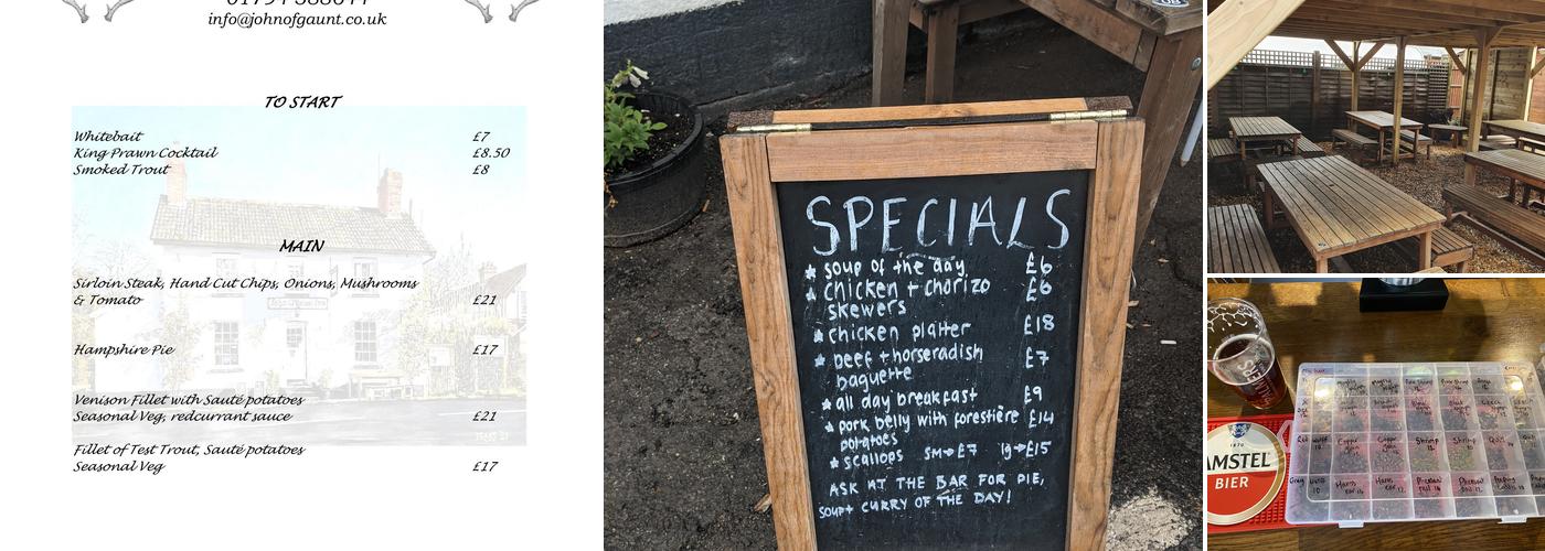 John Of Gaunt Inn Menu