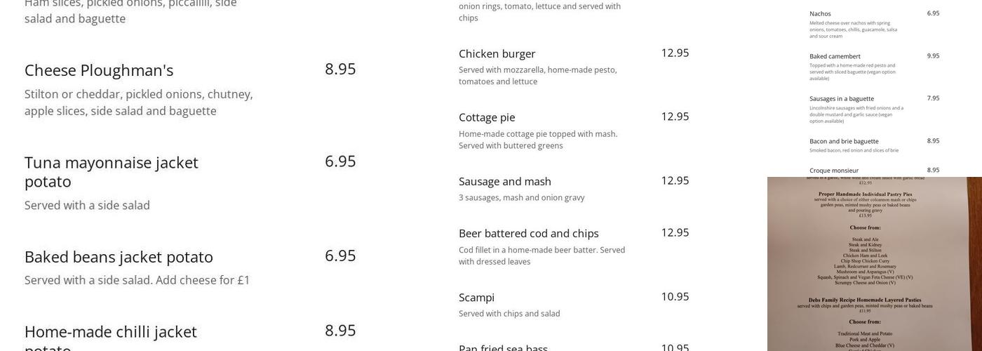 The White Lion Inn Menu