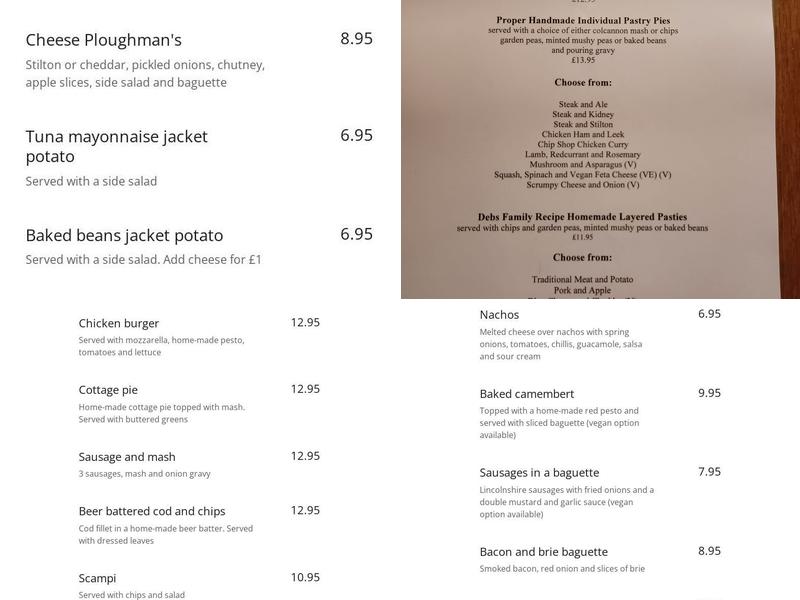 The White Lion Inn Menu