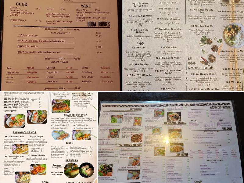 Miss Saigon Downtown Menu