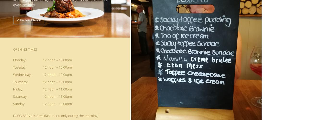 The Crown Inn, Marston Montgomery Menu