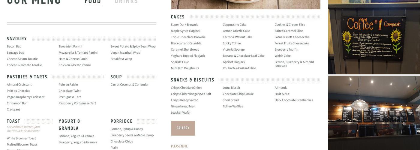 Coffee#1 Sutton Coldfield Menu