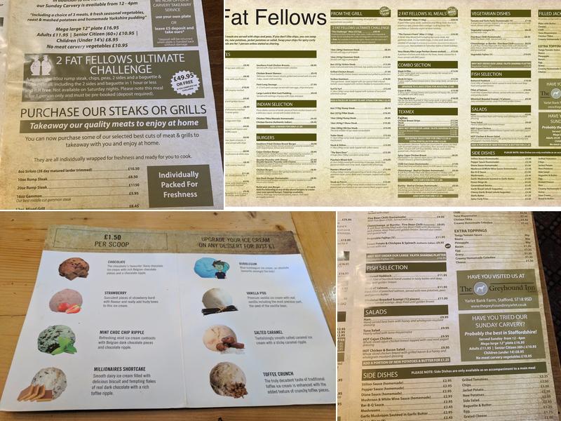 The Dog & Partridge Menu