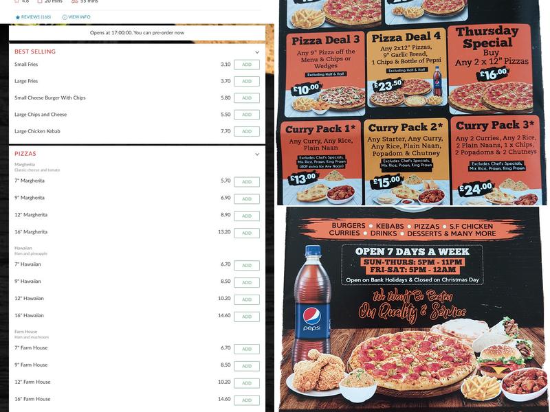 The Deep Pan Man Menu