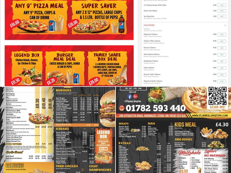 Flames Longton Menu