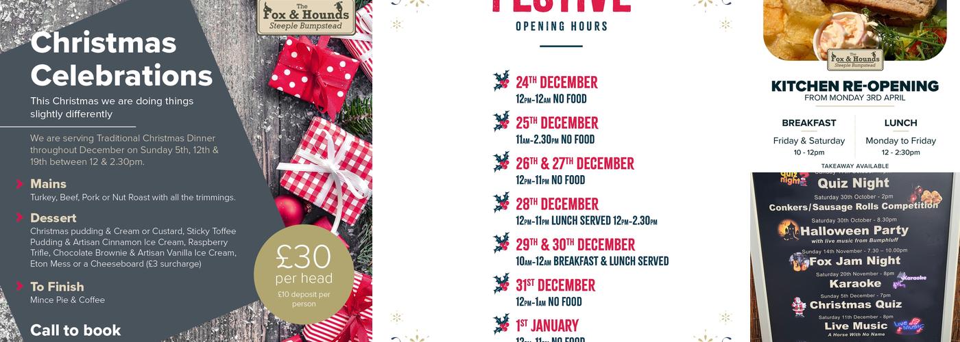 The Fox & Hounds Menu