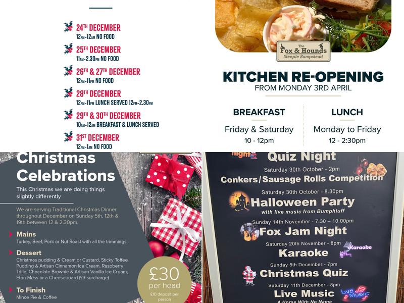 The Fox & Hounds Menu