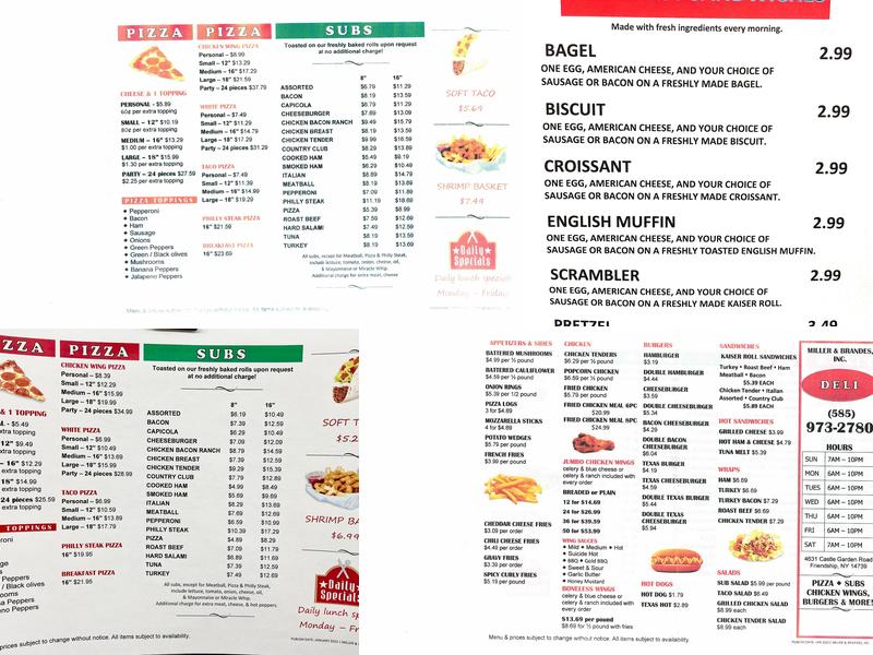 Miller & Brandes Menu