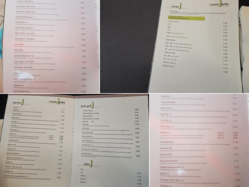 Masala Jack's Menu