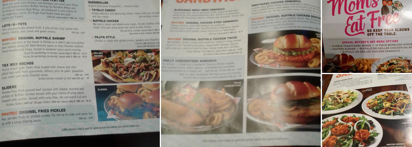 Hooters Menu