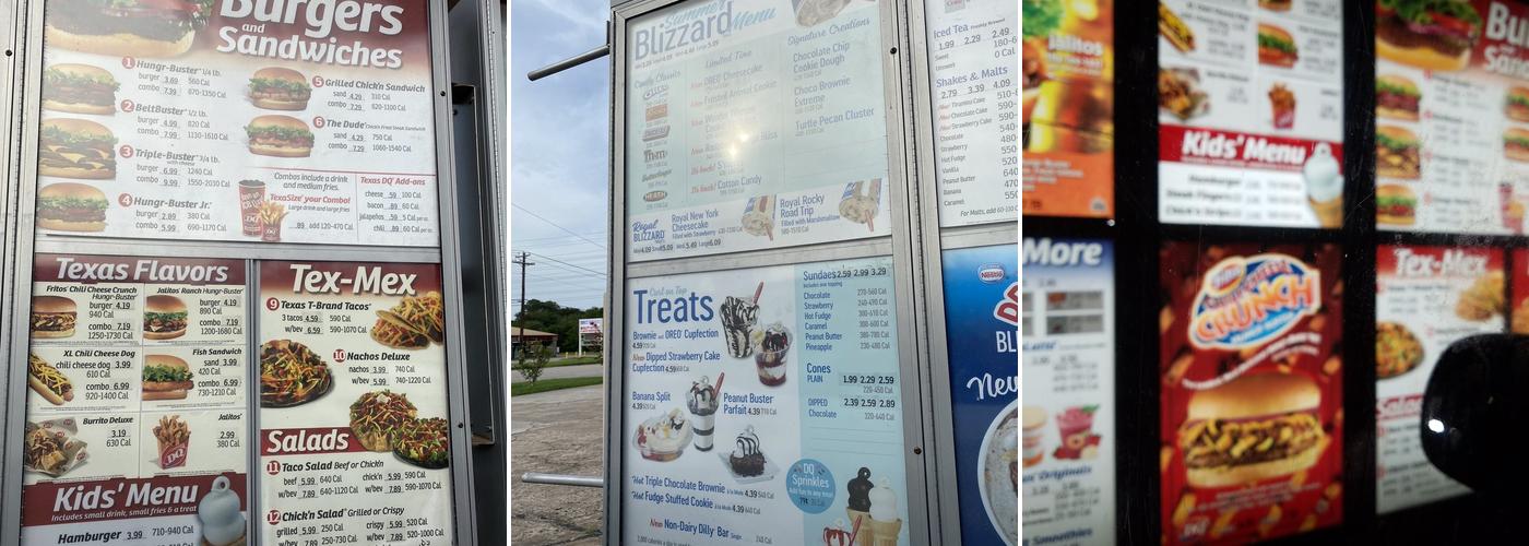 Dairy Queen Menu
