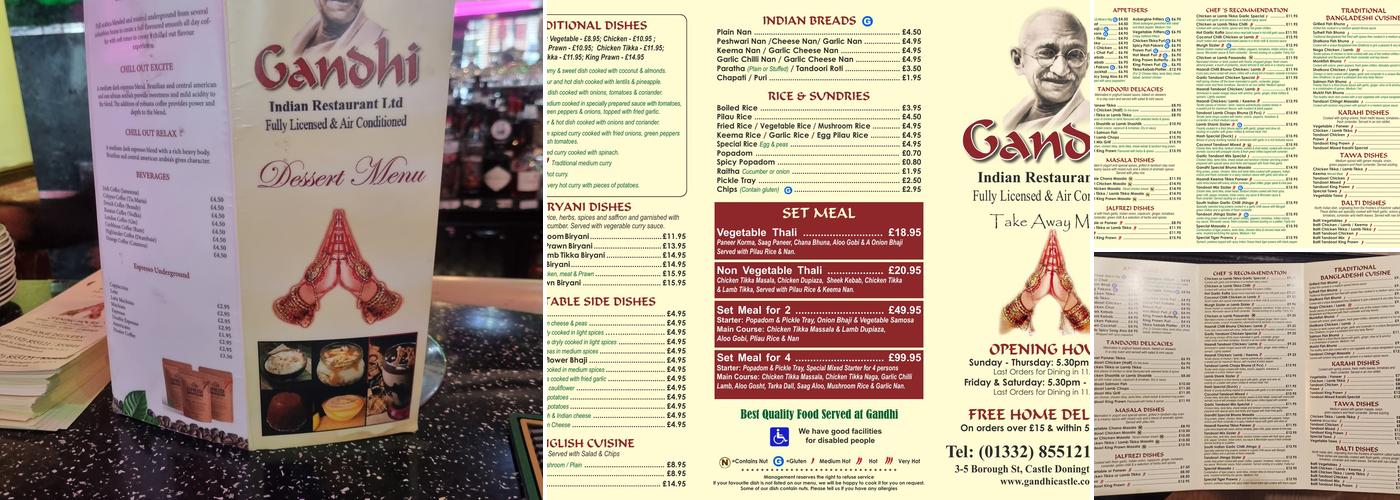 Gandhi Menu