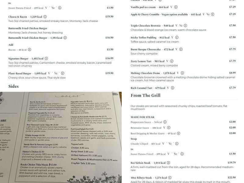 Clock Warehouse Menu