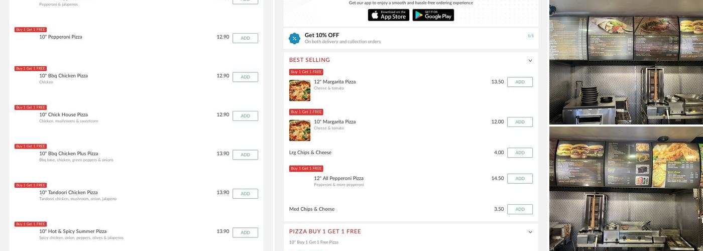 Barons Shepshed Menu