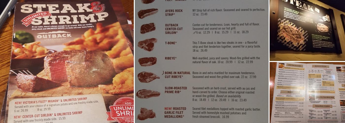 Outback Steakhouse Menu