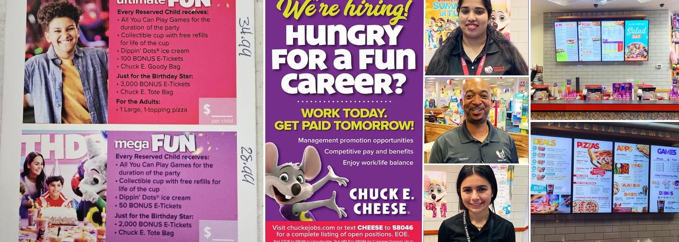 Chuck E. Cheese Menu