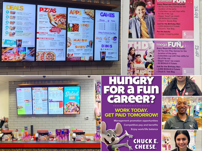 Chuck E. Cheese Menu