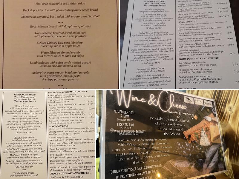 Bistro On The Quay Menu