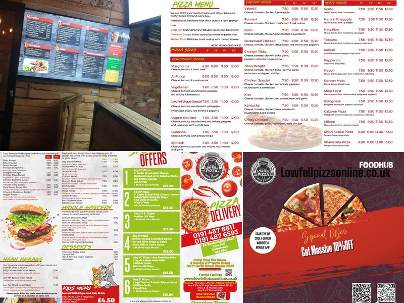 Low Fell Pizza &grill house Menu