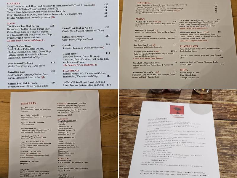 The Walnut Tree Menu